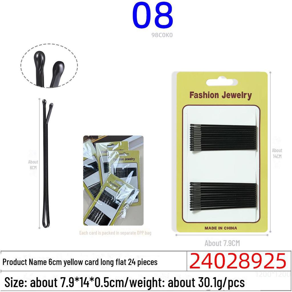 Multicolor Black Wave Hair Clips: One-Line, U-Shaped, Gold & Silver, Steel, Ball Head, Hairpin Set