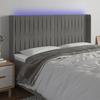 VidaXL LED Headboard Bedroom Furniture Double Bed Accessory Head of Bed Frame Interior Light Grey 3124352