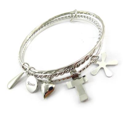 [J6336] - Silver 'Choregraphy of Happiness' Designer Bracelet