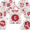 7 Pcs White Red Lotus Flower Metal DicePerfect For Rpgs, Board Games, And Card Games.Dice For Games, Dnd Dice Set
