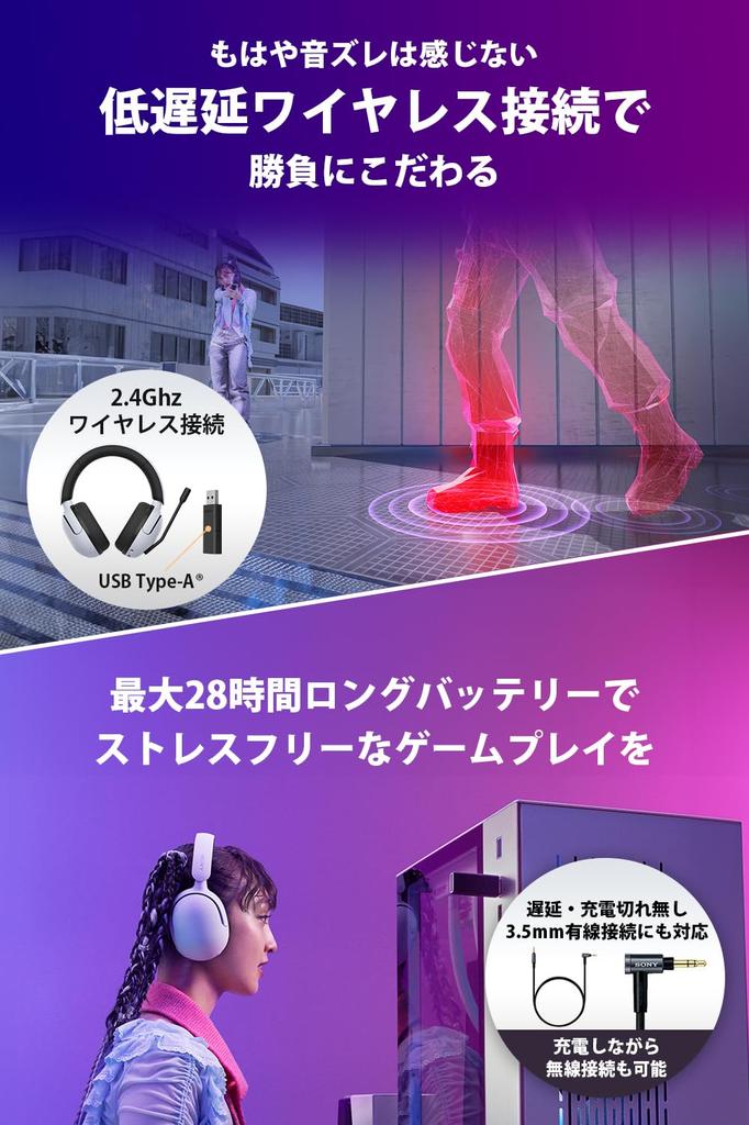 Sony Gaming Headset INZONE Monster Hunter Wilds Recommended Sound Quality Supervised by Fnatic Wireless Low Latency Wired Connection Cable Included 3D