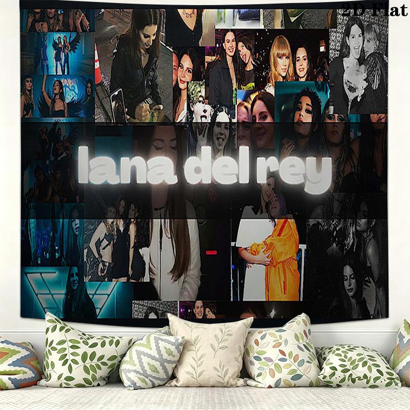 Lana Del Rey Poster Wandteppich Ästhetisches Wandbehang Gedruckter Stoffdecke Dekorative Wandteppiche für Schlafzimmer Wohnzimmer Heimdekoration