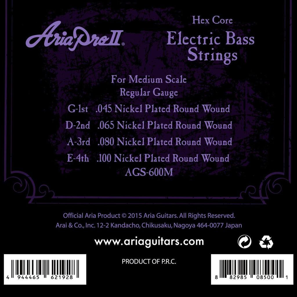 AriaProII Bass Strings Medium Scale for Medium Scale AGS-600M
