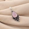 Rose Chalcedony Gemstone 925 Sterling Silver Handmade Designer Pendant 1.5" For Gift PP-70-18