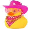 Rubber Cowboy Duck Car Ornaments Yellow Ducks Decoration Dashboard with Cowboy Hat Necklace Sunglasses
