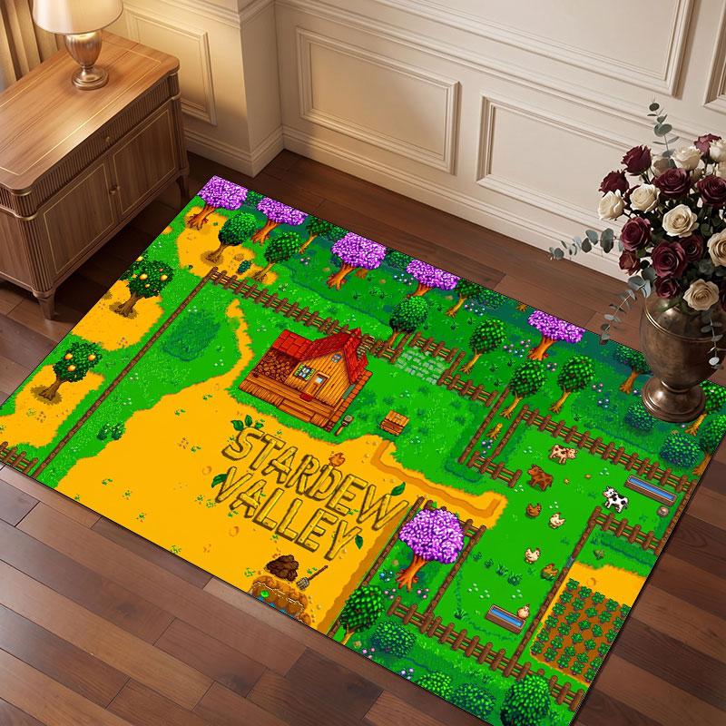 Stardew Valley Teppich Weich Dick Rutschfest Boden Teppich für Schlafzimmer Wohnzimmer Heimdekoration