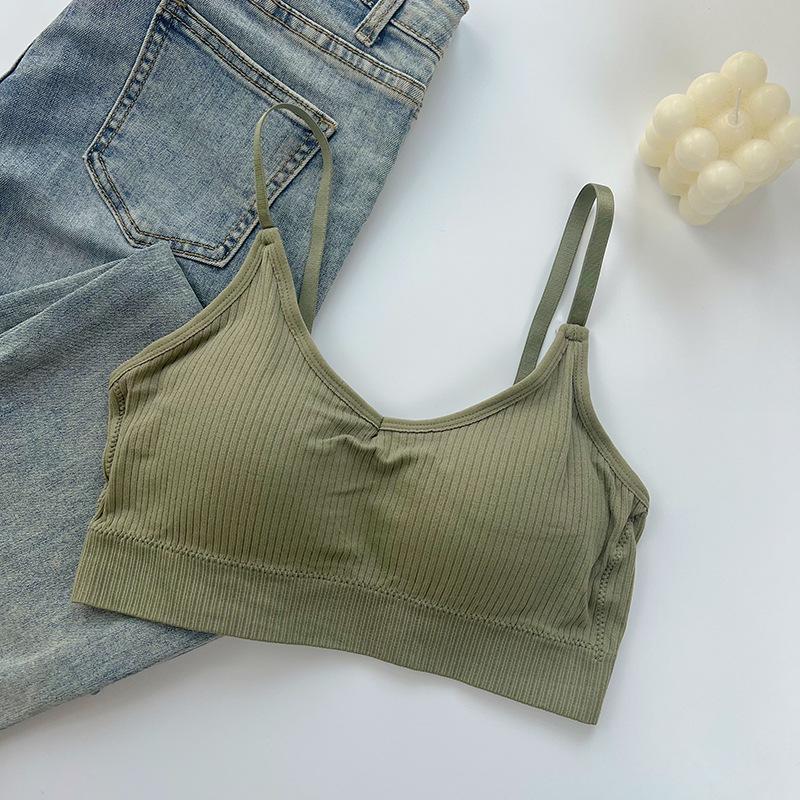 

Beautiful Back Latex One-Piece: Seamless Mulberry Silk Bandeau with Fixed Cup Padding & Thin Straps Plus Size