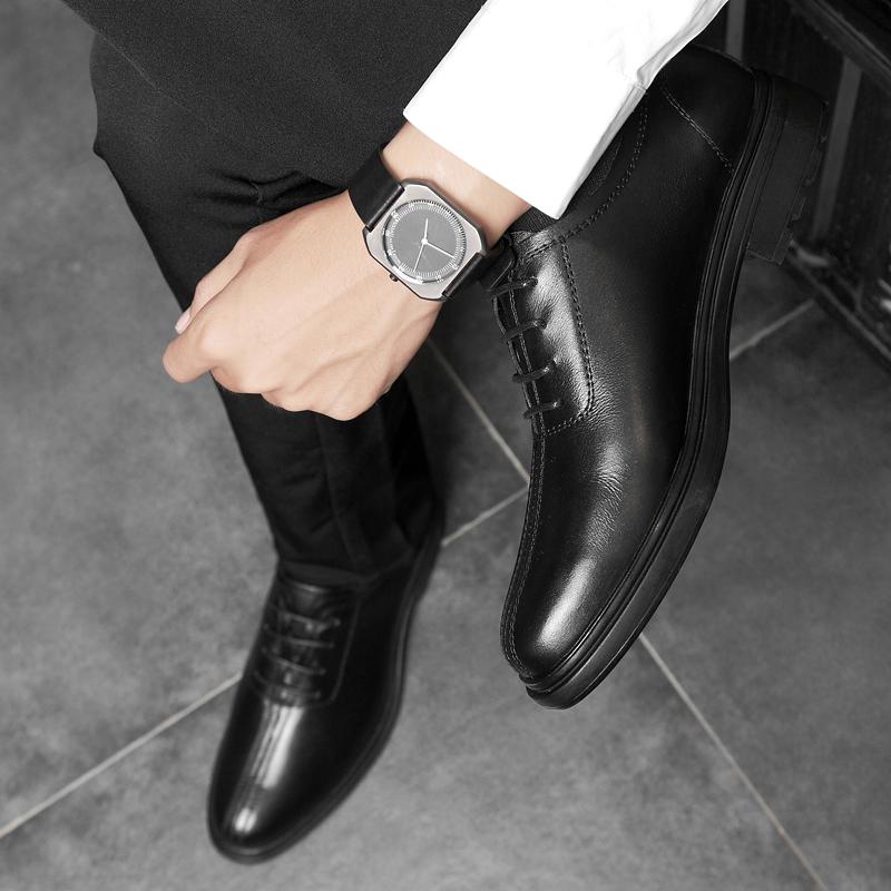 Men Genuine Leather Shoes Fashion Lace-Up Sneakers Real Leather Mens Italian Designer Flats Luxury Business Shoes