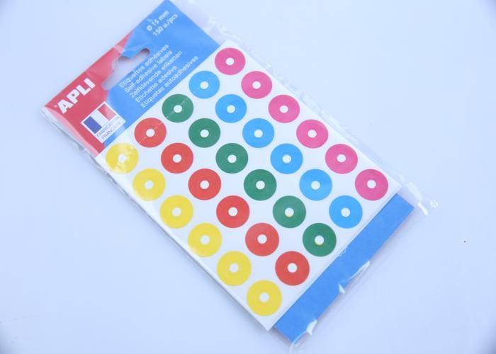 Oeillets adhésifs indéchirables Coul. Assorties Ø15
