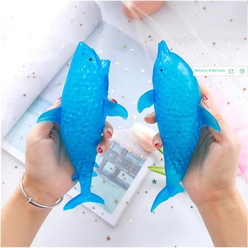 1Pcs Stretchy Stress Squish Ball  Shark Stress Balls Dolphin Squeeze Ball Sea Animal Decompression Toys For Kids Adults