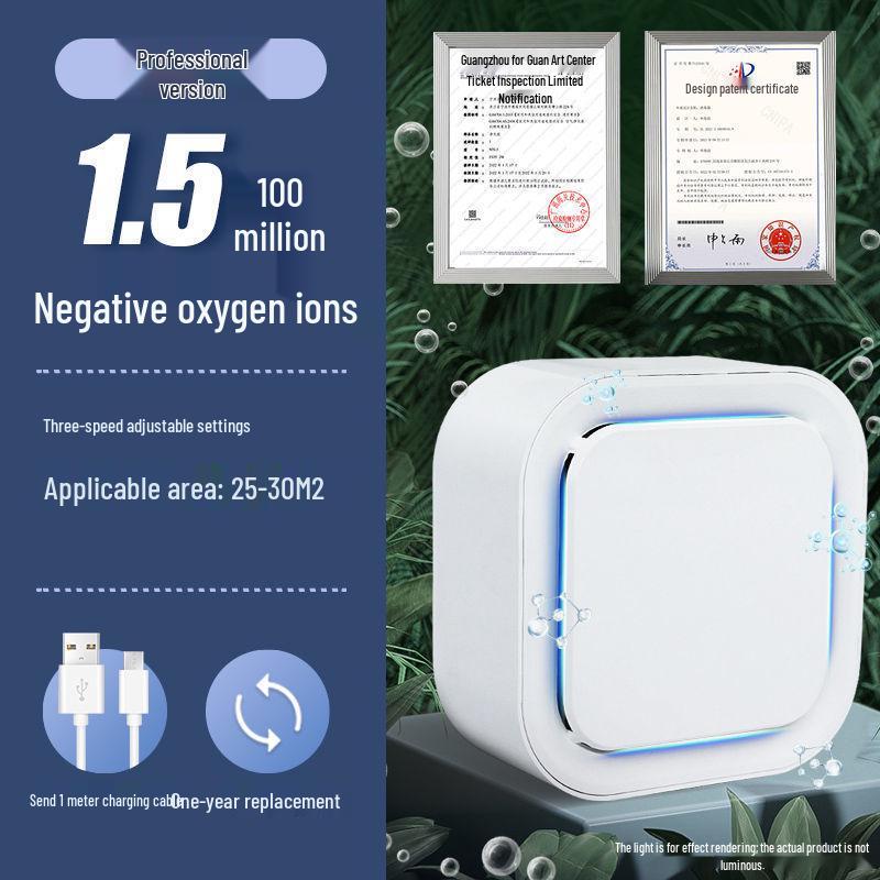 Ionizer Air Purifier for Home - Eliminates Formaldehyde, Smoke, Pet, and Odors White