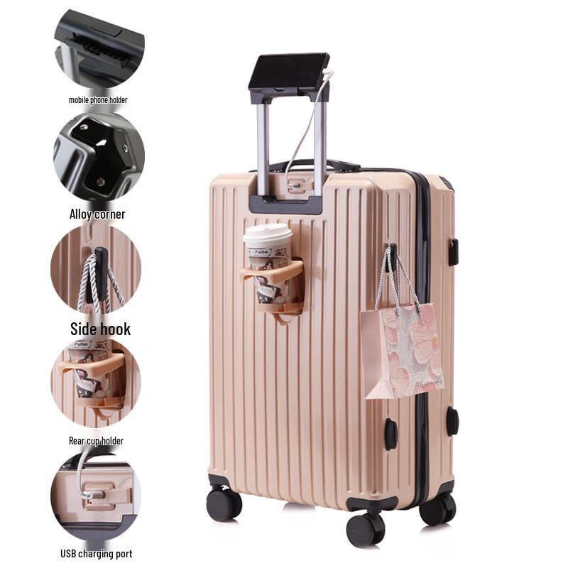 Lee Shen Travel Suitcase with Cup Holder