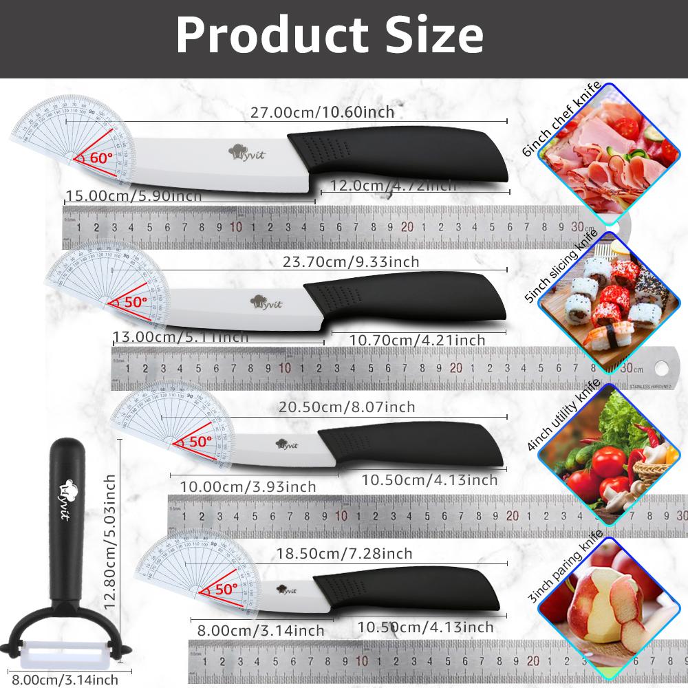 Ceramic Knives Kitchen knives 3 4 5 6 inch Chef knife Cook white zirconia blade Multi-color Handle High Quality