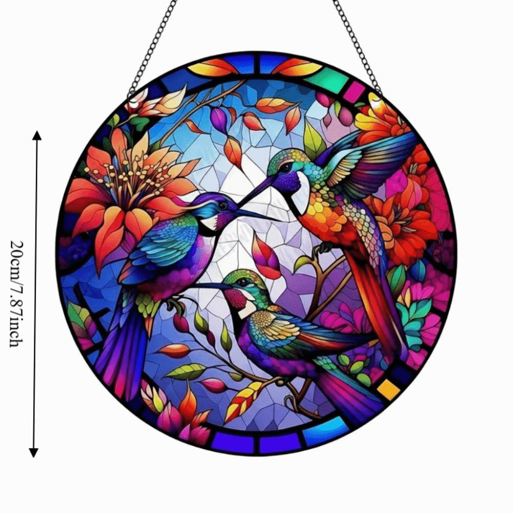 2D Flat Sun Catcher Bird Wind Chime Ornament Present Acrylic Wall Decoration Home Window