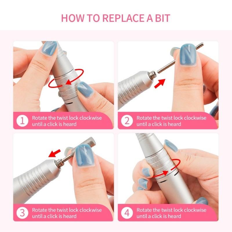 30000/35000RPM Rechargeable Nail Drill Machine Portable High Speed Electric Manicure Drill Acrylic Nail Sculpting Tools