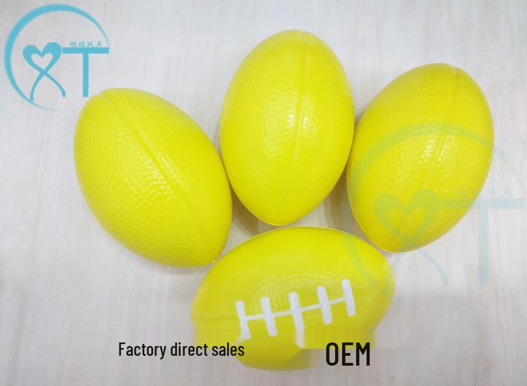 9cm PU Sponge Coffee Rugby Ball - Squishy Stress Relief Toy