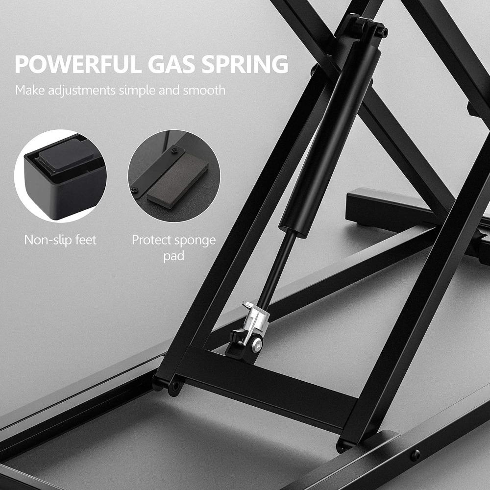 Height and width adjustable, sit-stand dual-purpose, double-layer standing desk, standing desktop workstation for laptops