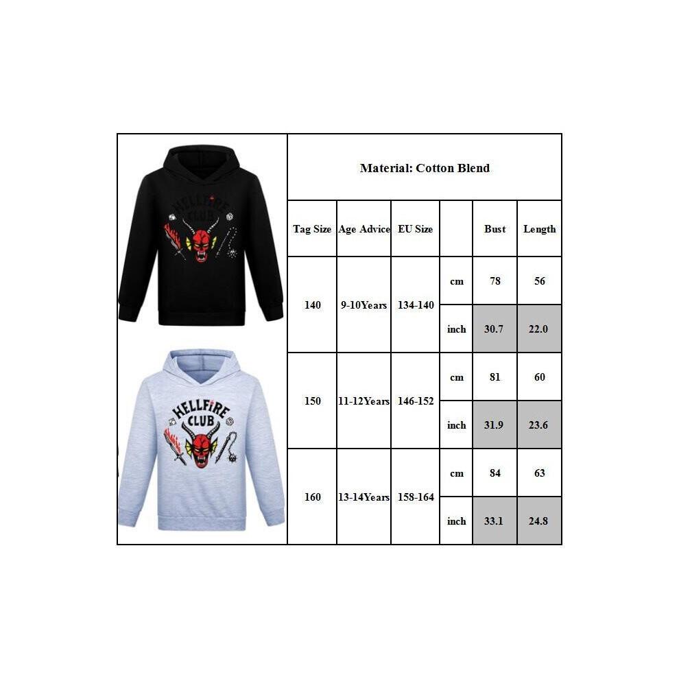 Kids Stranger Things Long Sleeve Pullover Winter Sweatshirts Hooded Pullover Casual Tops