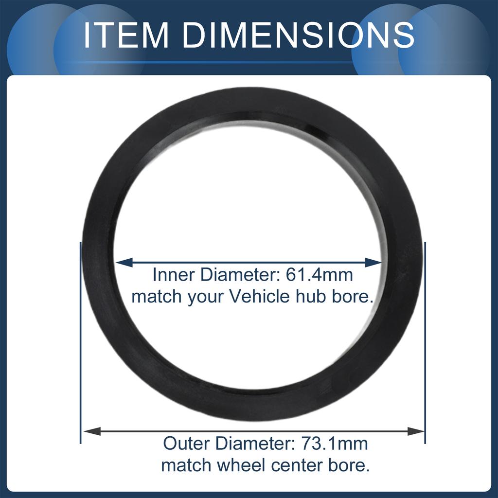 UXCELL 4pcs 72.6/73.1/74.1mm OD 64.1/66.6/67.1/57.1/66.1/72.6mm ID Car Hub Centric Ring Wheel Bore Center Spacer ABS Plastic