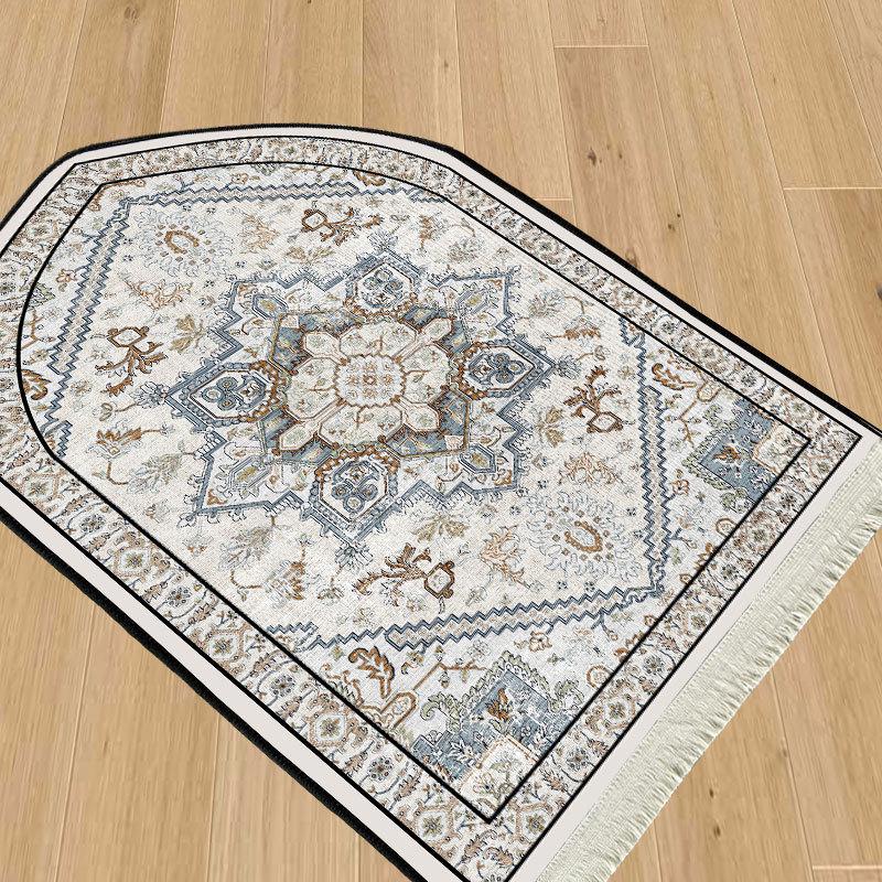 

Ковер с кисточками в этническом стиле - узор в виде резных полос, устойчивый к грязи, утолщенный материал 80x120 cm