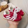 2025 Autumn New Children's Casual Shoes Korean Version Bow Lace Strap Single Mesh Breathable Girls Forrest Gump Shoes