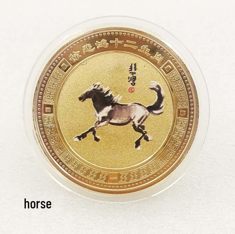 

Набор медалей зодиака Сюй Бэйхун: Полный набор из 12 ярких памятных монет, идеально подходящий в качестве небольшого подарка для рекламных мероприятий. 40*1.5mm