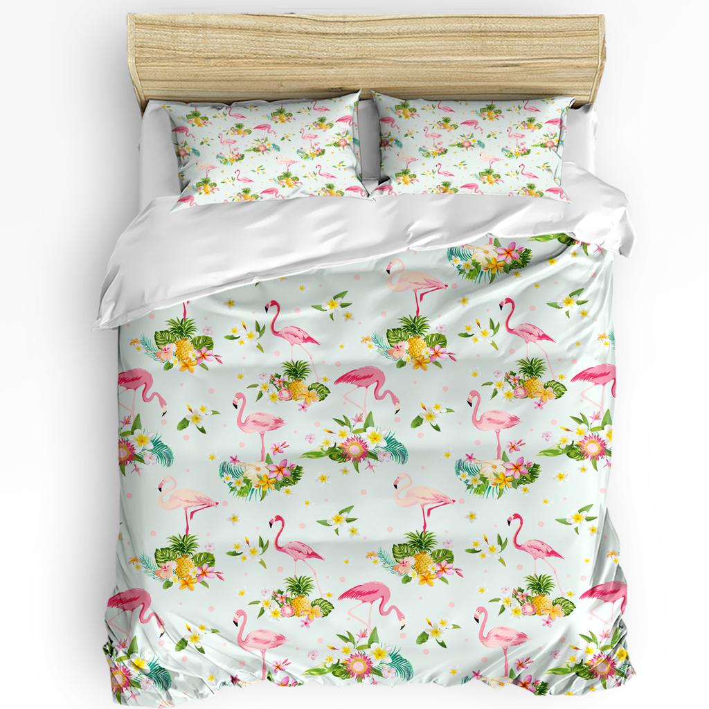 3pcs Bedding Set Pink Flamingo Home Textile Duvet Cover Pillow Case Boy Kid Teen Girl Bedding Covers Set