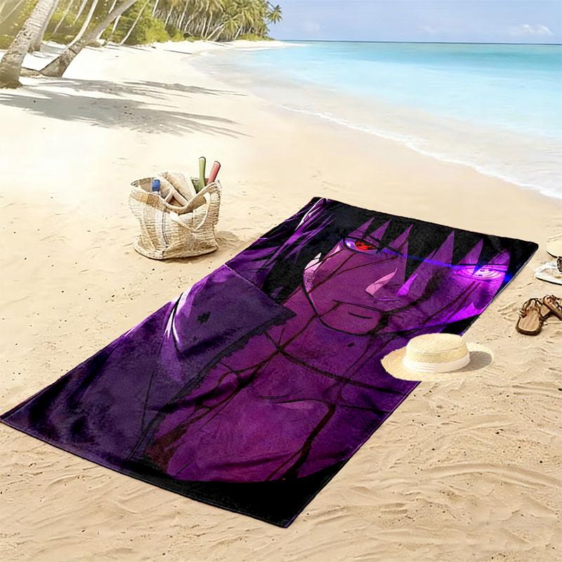 Sasuke Naruto Print Beach Towel, Large Soft Quick Dry Towel for Beach Camping Swimming