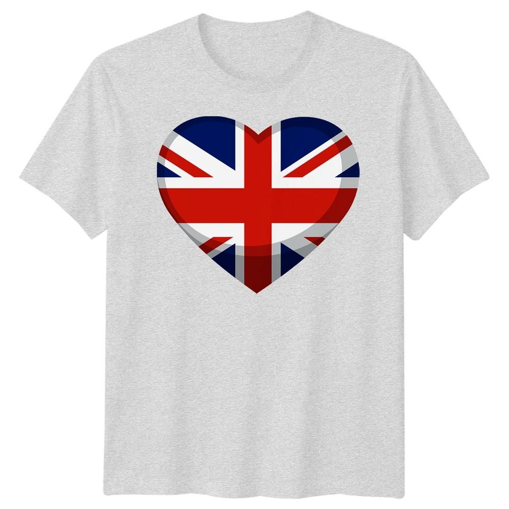 Union Jack TShirt Heart England UK Flag Tee Great Britain Shirt Adults Kids