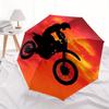 1 Stück Motorrad Sonnenuntergang Thema Hochwertiger Regenschirm, Automatisches Öffnen und Schließen, Multifunktionaler Regenschirm G0811055