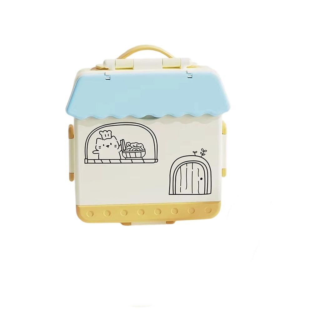 Englisch: Lebensmittelechte Kunststoff-Lunchbox für Kinder Mikrowellengeeignet Bento-Box Lebensmittelaufbewahrungsbehälter