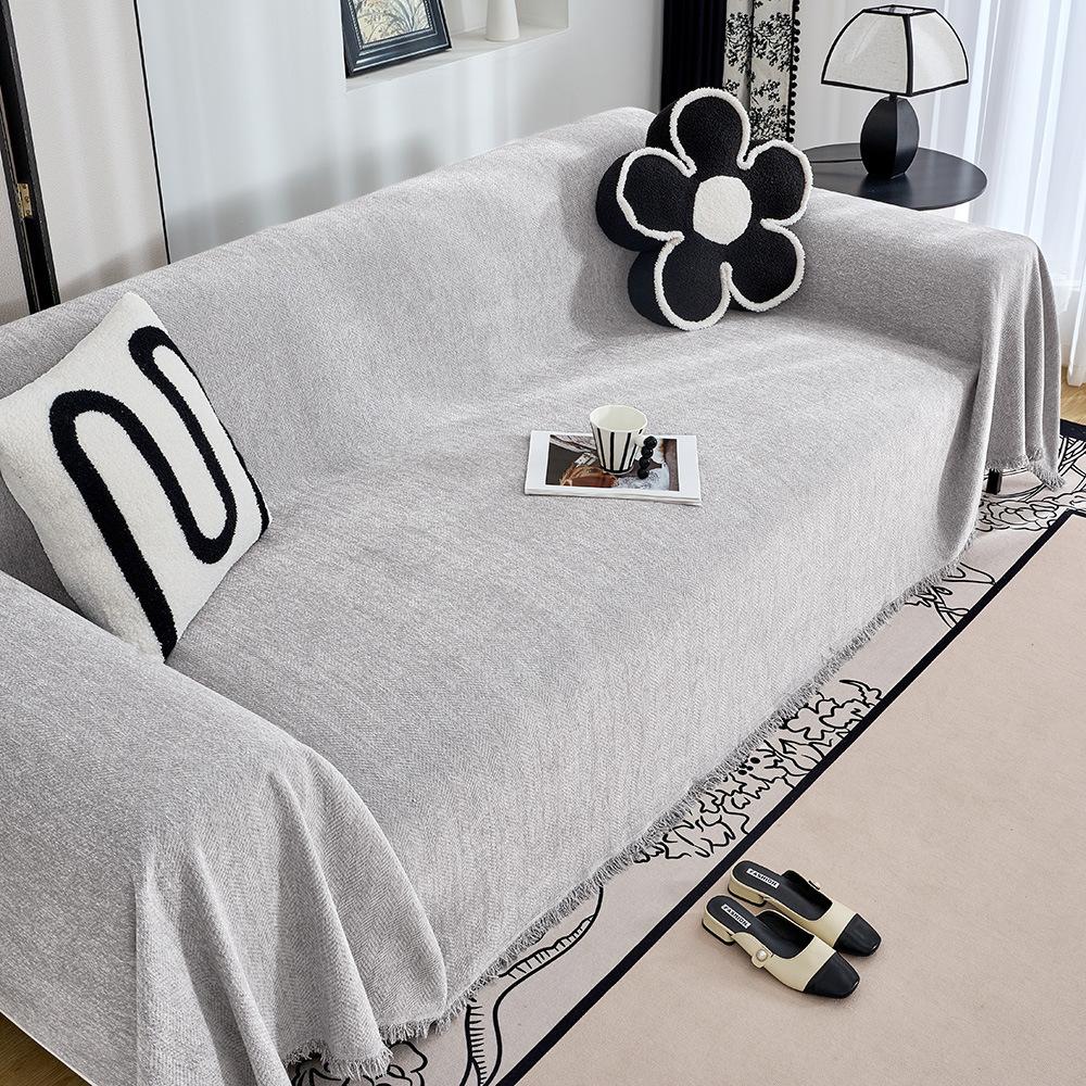 

Luxury Herringbone Chenille Sofa Protector Full Coverage Cushion All Season Durable Cover 90x180