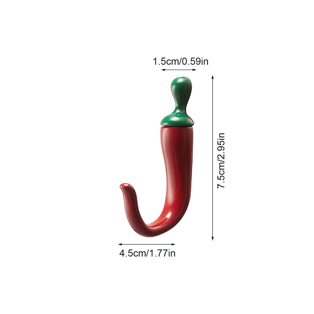 Wall Hangers Chili Pepper Design Rust Proof Hat Hanger Coat Robe Hooks For Wall For Shower Kitchen Closet Bedroom Dorm Entryway