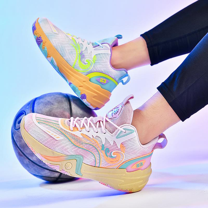 2025 new men's and women's style basketball shoes actual sports mandarin duck youth and students outdoor sports non-slip sneakers