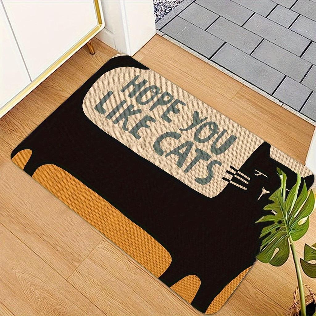 Cute Cat Decorative Floor Mat - Dirt & Wear-Resistant, Easy-Clean Entrance Mat