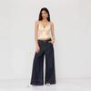 French V-neck Floral Lace Sling Vest Women's Premium Mesh Pleated Slim Slim and Thin Short Top