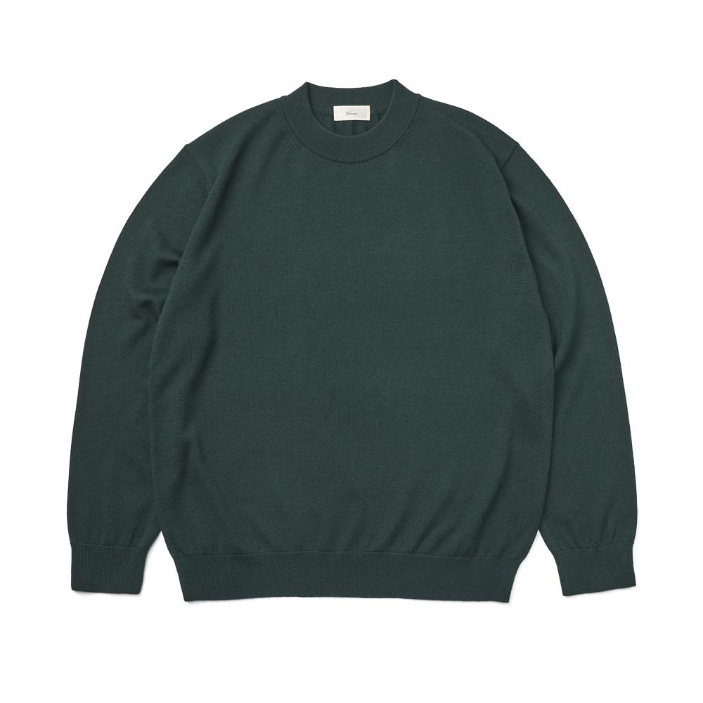 Berno [Casual] Cashtouch Crew-Neck Knit Green_Relax-Fit 2Xl