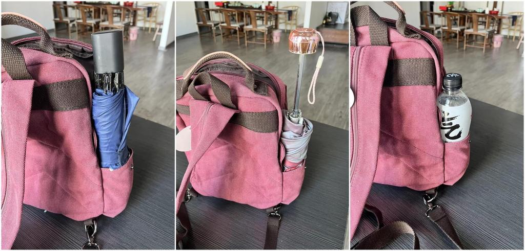 LeafIn Mini Lightweight Canvas Body Available in Two 8596 Backpack, Stylish, Bag, Unisex, Styles, (Khaki B)