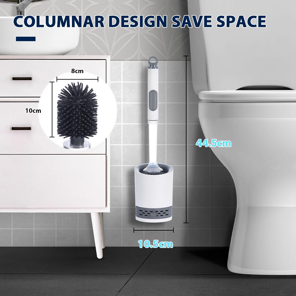 Water Spray Silicone 40cm Toilet Brush Detergent Refillable Toilet Bowl Cleaner Brush for Deep Cleaning Bathroom Accessories