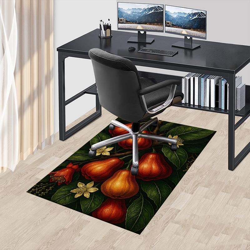 1PC Red Fruits Flowers Extra Large Non-Slip Floor Carpet, Office, Family, Bedroom, Studio - Large Area Rug Indoor Rugs, Vibrant Colors-A281