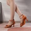 Frauen Tango Ballsaal Latin Walzer Tanz Mädchen Party Schuhe mit hohen Absätzen 7CM
