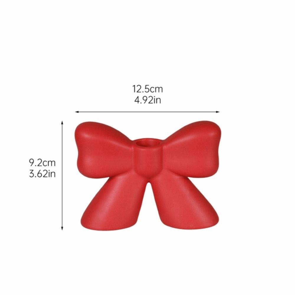 Korean Style Bowknot Candlestick Creative Desktop Bowknot Ornament Bow Candle Stand  Home Decor
