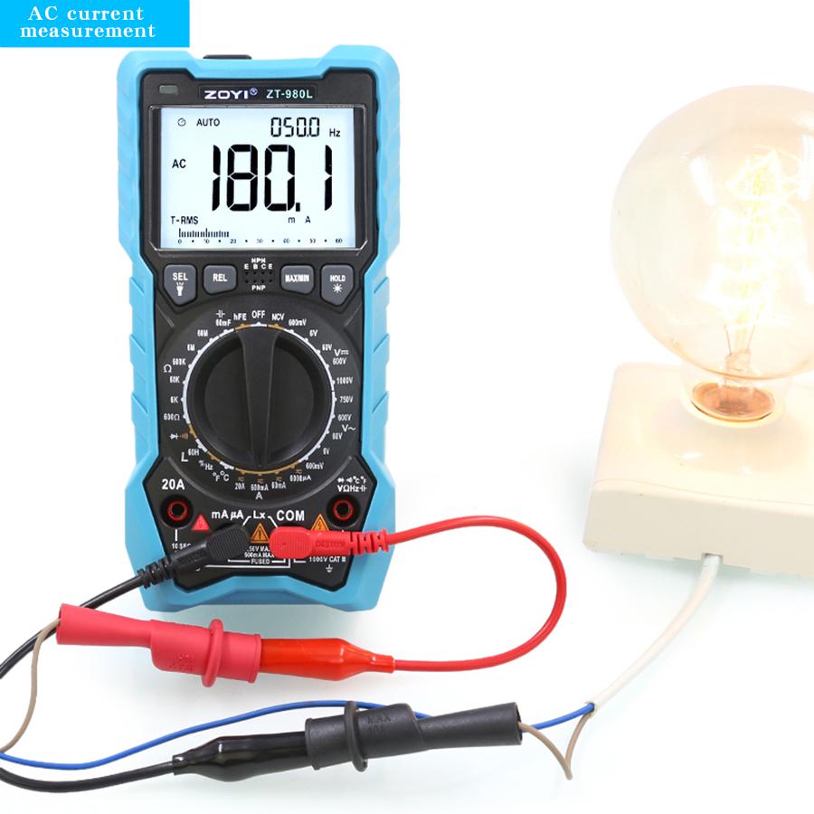 ZOYI ZT-980L Multimetr cyfrowy o wysokiej precyzji do pomiaru indukcyjności i pojemności, miernik uniwersalny do napięcia i prądu AC/DC