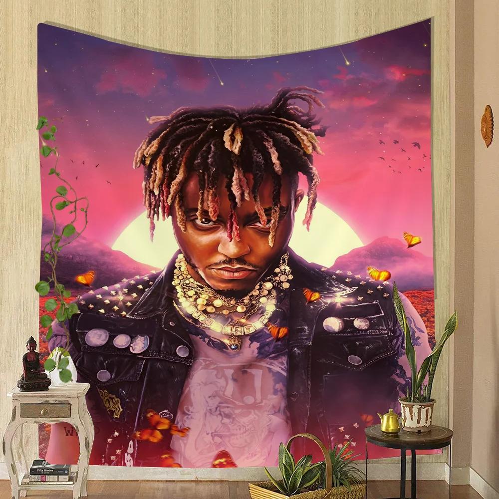 1PC Juice Wrld Tapestry Printed Large Wall Tapestry Art Science Fiction Room Home Decor Decor Blanket