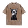 Maglietta Doberman Vintage Uomo Oversize Cotone Lavato Grafica Cane Retro Streetwear Casual Estiva Manica Corta