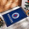 Tappeto Morbido per Area Calcio Rangers FC con Motivo Calcio, Antiscivolo, Tappeto per Pavimento Interno, Tappetino Decorazione Sportiva per Camera da Letto