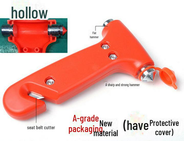 Compact 2-in-1 Car Safety Hammer: Emergency Escape Tool with Window Breaker