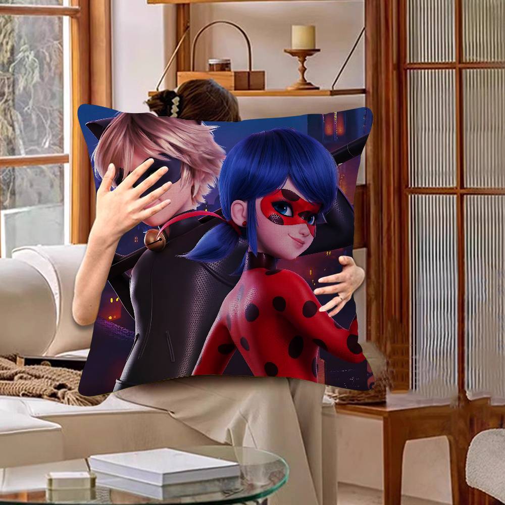 Cartoon Characters L-Ladybugs Cute Office Cushion Pillowcase Car Cushion Cover45X45CM Lumbar Pillowcase Sofa Pillowcover