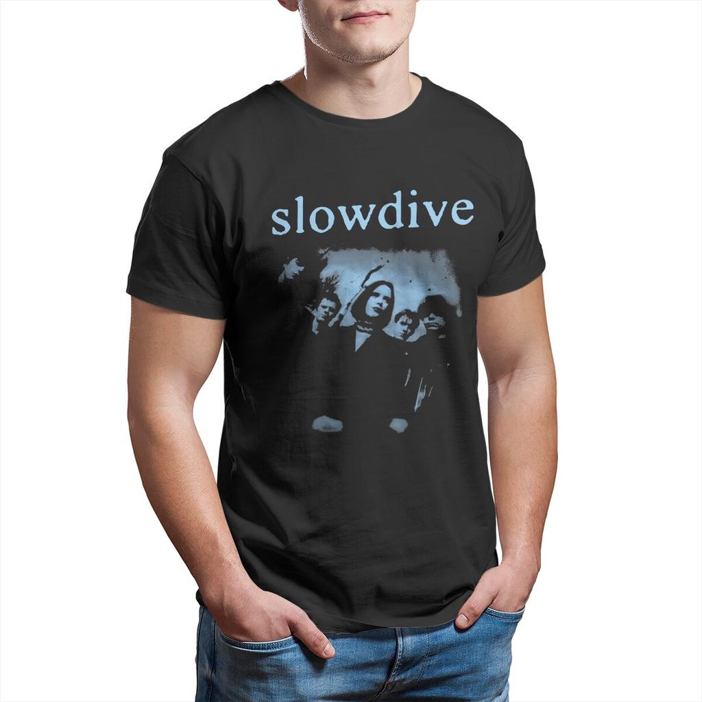 Herren Slowdive T-Shirt Tour 90er Baumwollkleidung Neuheit Kurzarm Rundhals T-Shirts Sommer T-Shirts