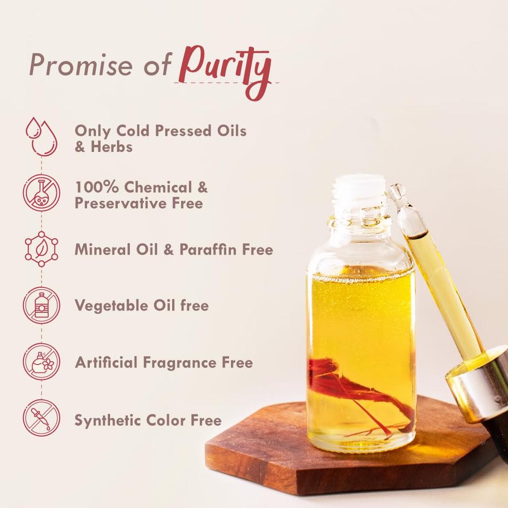 Nat Habit Saffron Tuberose Face Oil For Radiant Glowing Skin 30ML Bottle Blend Of Cold Pressed Oils For Smooth Texture 30ml